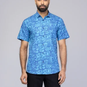 Blue Wax Dyed Cotton Shirt